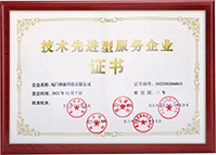 技術先進型服務企業證書